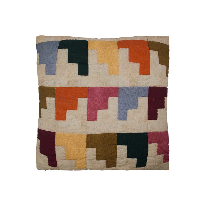House Doctor - Block Kissenbezug, 50 x 50 cm, bunt