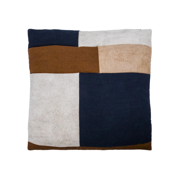 House Doctor - Patch Kissenbezug, 50 x 50 cm, schwarz / sand / braun