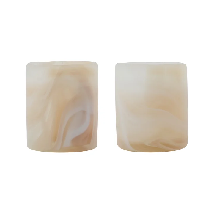 House Doctor - Kae Teelichthalter, beige (2er-Set)