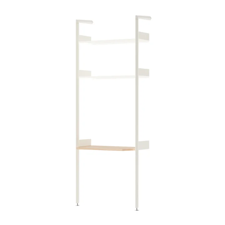 &Tradition - Rombe IF2 Regal mit Schreibtischplatte, Eichenfurnier / alabaster/ Regalböden alabaster