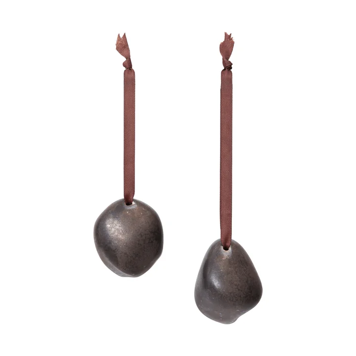 Ferm Living - Bellure Weihnachtskugel, rustic bronze (2er Set)