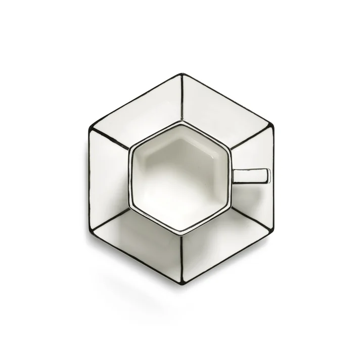 Serax - Carte Blanche Espressotasse mit Untertasse, weiss / schwarz