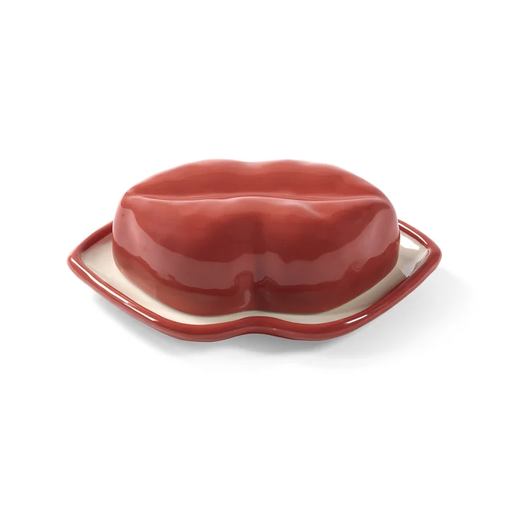 Serax - Lips Schale mit Deckel, rot / weiss