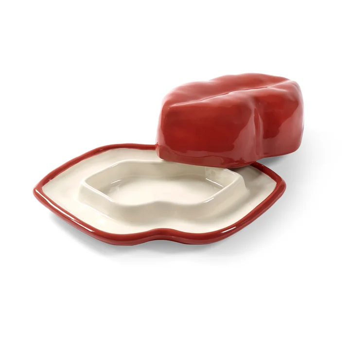 Serax - Lips Schale mit Deckel, rot / weiss