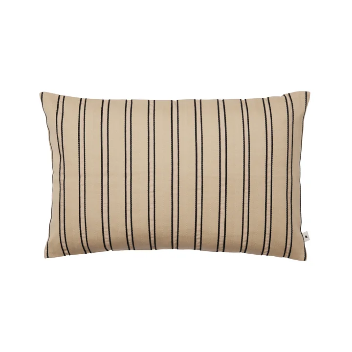 Ferm Living - Twill Kissen, 40 x 60 cm, kaschmir / schwarz