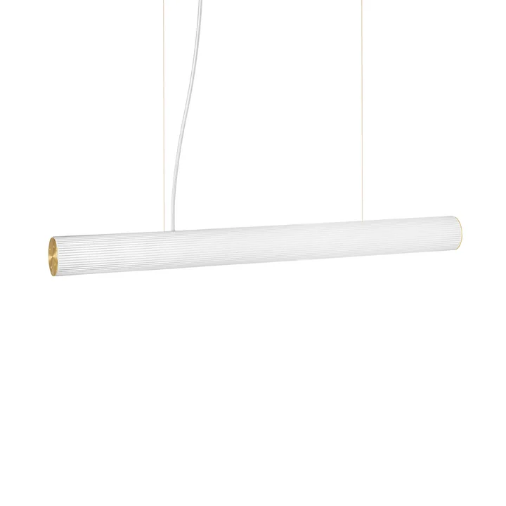Ferm Living - Vuelta II LED Pendelleuchte, 100 cm, weiss / Messing