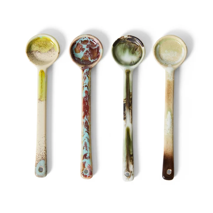 HKliving - 70's Löffel, M, blend (4er-Set)