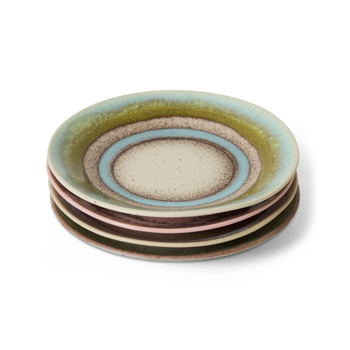 HKliving - 70's Snack- und Saucenteller, Ø 11,5 cm, doodle (4er-Set)