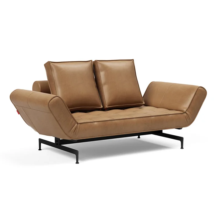 Innovation Living - Ghia Laser Schlafsofa, 210 x 93 cm, Leder braun (Mix 551 Faunal)