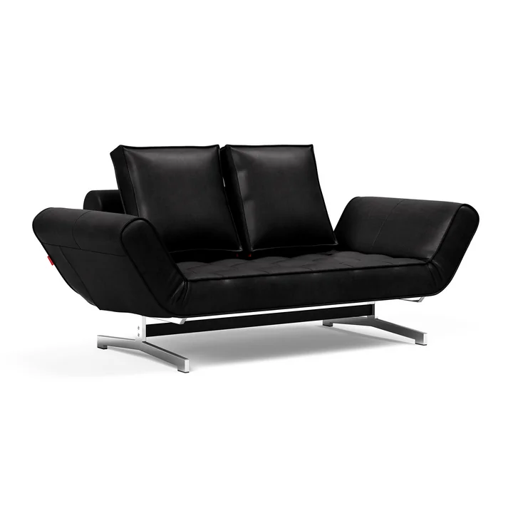 Innovation Living - Ghia Schlafsofa, 90 x 210 cm, chrom / schwarz (Mix 550 Faunal)