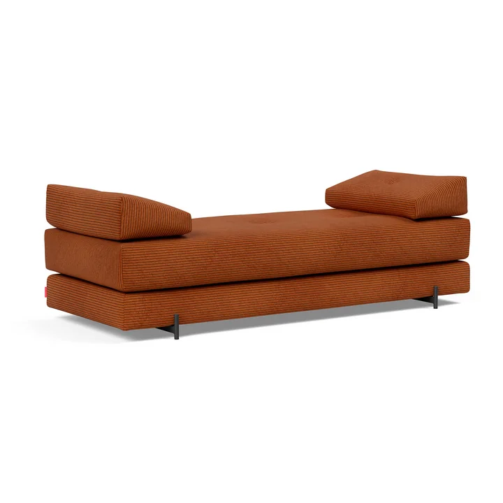 Innovation Living - Sigmund Indu Schlafsofa, 200 x 84 cm, burnt orange (595 Corduroy)