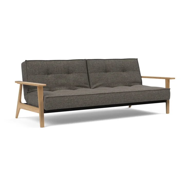 Innovation Living - Splitback Frej Schlafsofa, 234 x 90 cm, dunkelgrau (216 Flashtex)