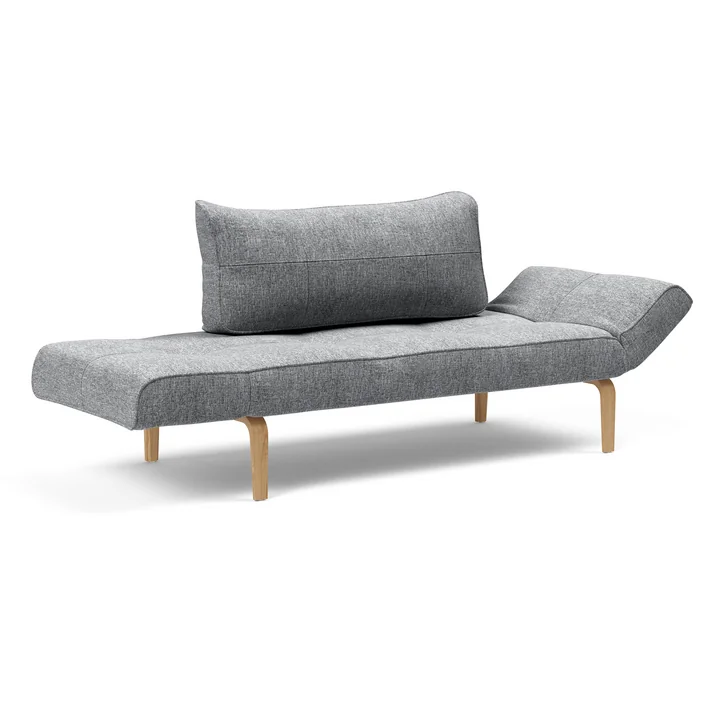 Innovation Living - Zeal Bow Schlafsofa, 200 x 72 cm, Eiche natur / grau (565 Twist Granite)