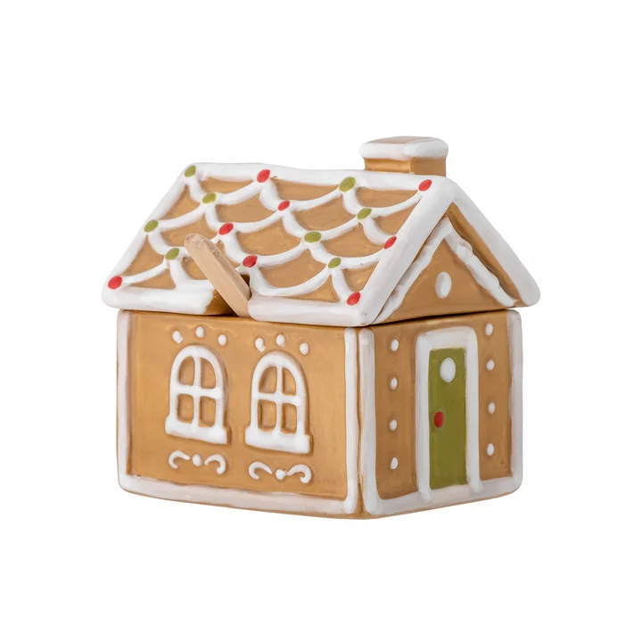 Bloomingville - Ginnie Gefäss mit Deckel und Löffel, braun