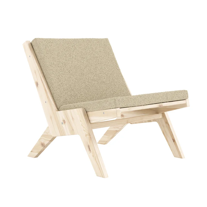 Karup Design - Sway Lounge Chair mit Sitzkissen, Kiefer natur / pebble beige