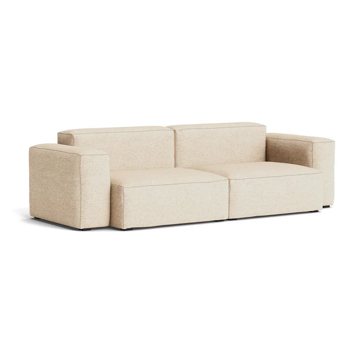HAY - Mags Soft Sofa 2,5-Sitzer mit niedriger Armlehne, Kombination 1, beige (Bolgheri LGG60) / Nähte: beige