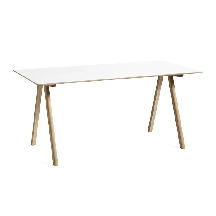 HAY - Copenhague CPH10 2.0 Schreibtisch, 160 x 80 cm, Eiche lackiert / Laminat weiss