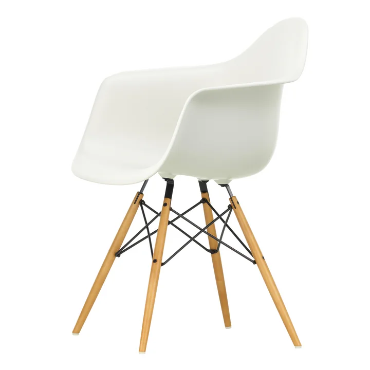 Vitra - Eames Plastic Armchair DAW, Ahorn gelblich / weiss 