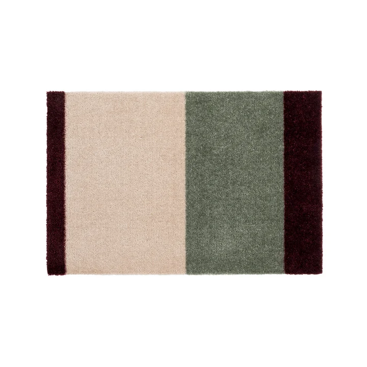 tica copenhagen - Stripes Horizontal Läufer, 40 x 60 cm, green / ivory / bordeaux