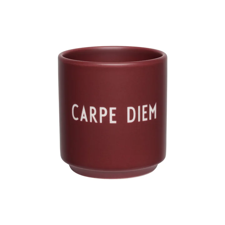 Design Letters - Porzellan Mini-Becher, Carpe Diem / burgundy