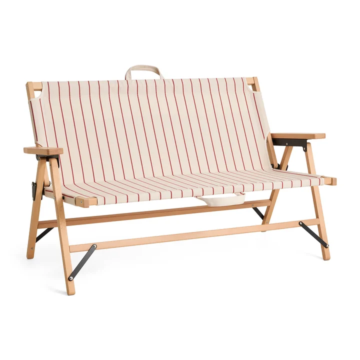 HAY - Outdoor Market Klappsofa, beige mit roten Streifen