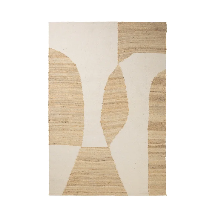 Broste Copenhagen - Lumi Teppich, 140 x 200 cm, weiss / natur