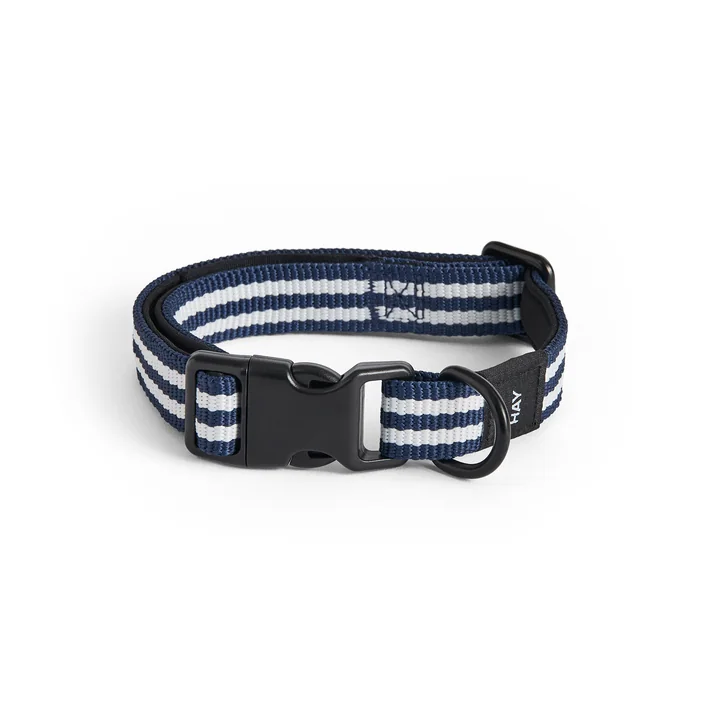 HAY - Dogs Hundehalsband, S/M, blau / weisse Streifen