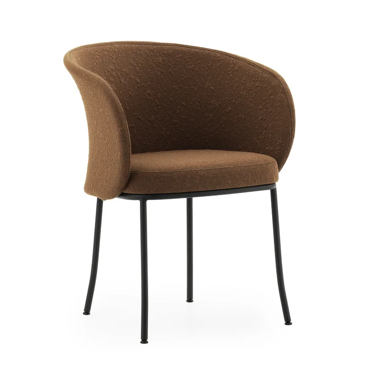 Normann Copenhagen - Knit Armlehnstuhl, schwarz / brandy