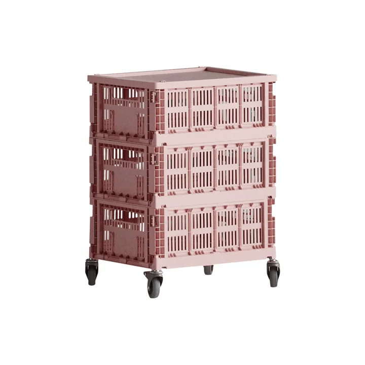 HAY - Beistelltisch auf Rollen, medium, blush, recycled