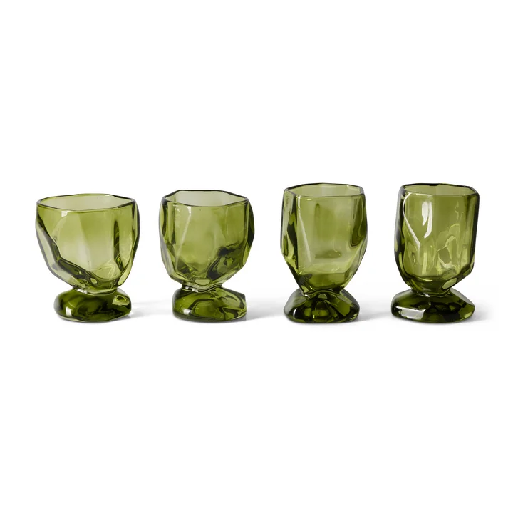 HKliving - Gläser, emerald (4er-Set)