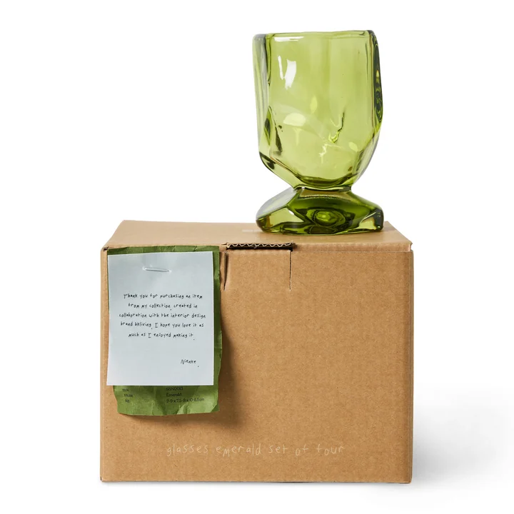 HKliving - Gläser, emerald, Verpackung