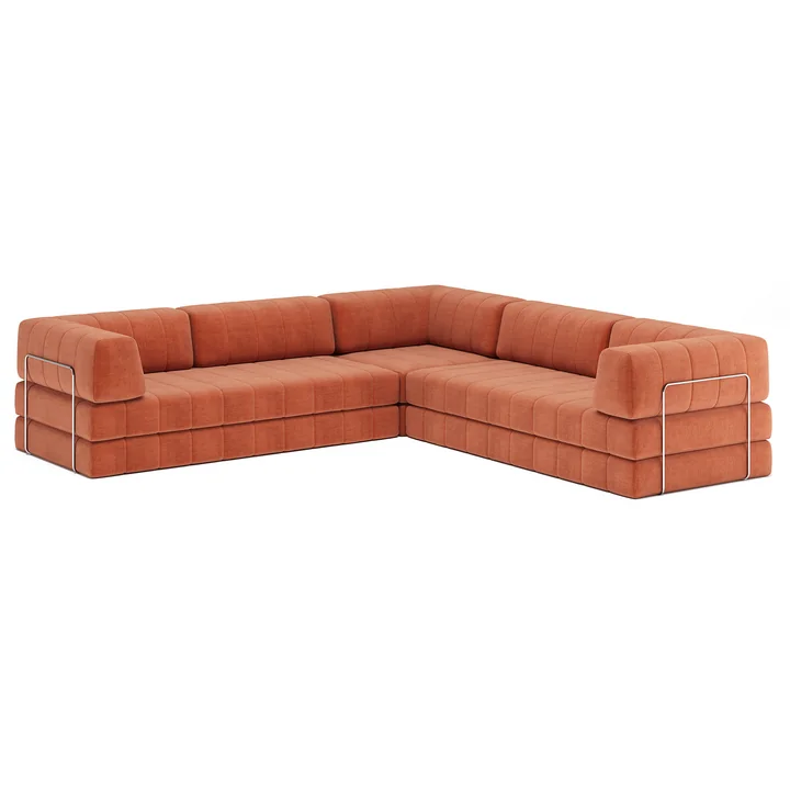 Innovation Living - Cozypad Schlafsofa, & Pouf mit Rückenpolster/Armlehne, rust orange (Stoff 412 Esina)