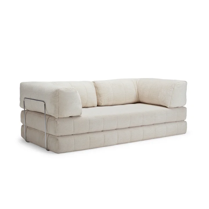 Innovation Living - Cozypad Schlafsofa, 2 L-förmige Rückenpolster, ivory (Stoff 594 Corduroy)