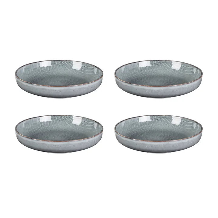 Broste Copenhagen - Nordic Sea Schale tief, Ø 22,5 x H 4,8 cm (4er-Set)