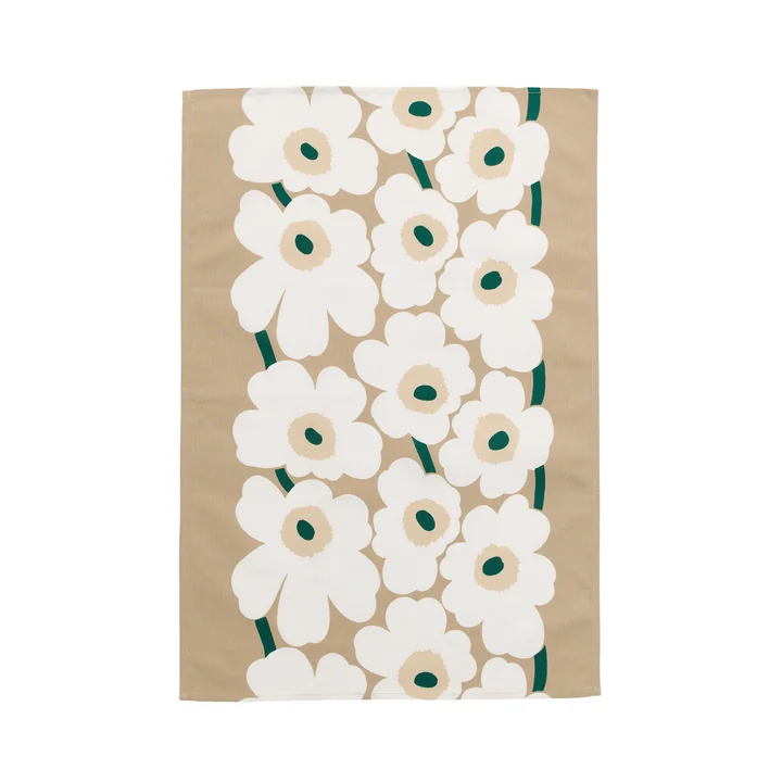 Marimekko - Unikko Geschirrtuch, sand / white / hay / emerald