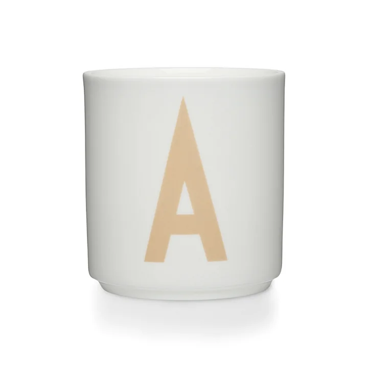 Design Letters - AJ Porzellan Becher A, beige / weiss