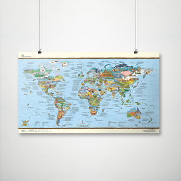 Travelmap/Bucketlist von Awesome Maps mit Aufhängung