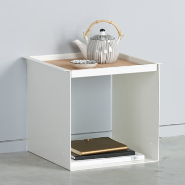 Konstantin Slawinski - YU Tray Table, weiss / kork