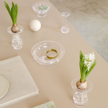 Old English Hyazinthenvase von Holmegaard auf dem Tisch