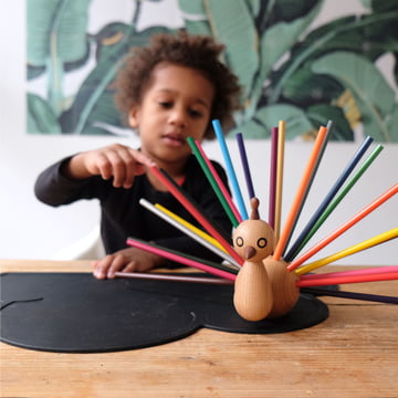 Pfau Stiftehalter inkl. Buntstifte von EO Denmark