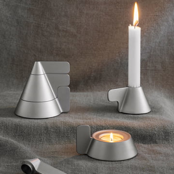 Cone Kerzenhalter von Design House Stockholm in grau