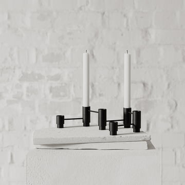 Kerzenhalter Structure, schwarz von Nichba Design