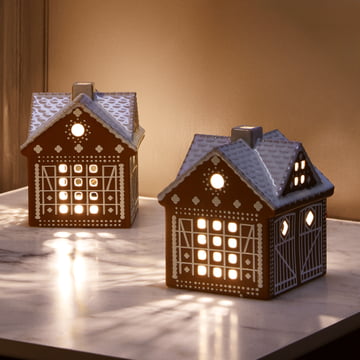 Gingerbread Kerzenhaus Weihnachtskrippe, braun von Kähler Design