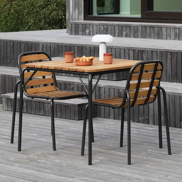 Normann Copenhagen - Vig Stuhl, Vig Tisch, schwarz / robinie