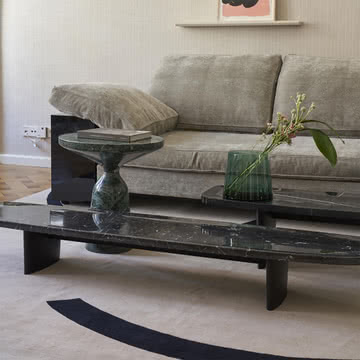 ClassiCon - Matéria Kaffeetisch, lang, 170 x 39 cm, Marmor Nero Marquina / schwarz
