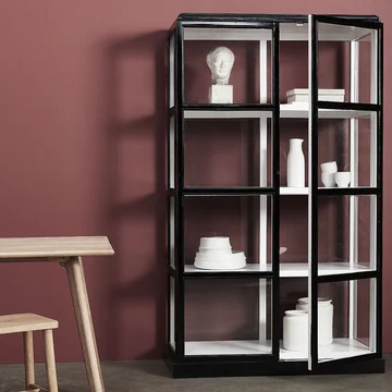 Hübsch Interior - Display Schrank mit Glastüren, H 187 cm, schwarz / weiss