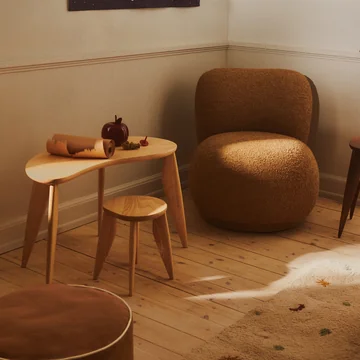 Ferm Living - Feve Kindertisch, 79 x 40,5 cm, Esche natur