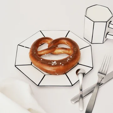 Serax - Carte Blanche Dessert Teller, weiss / schwarz