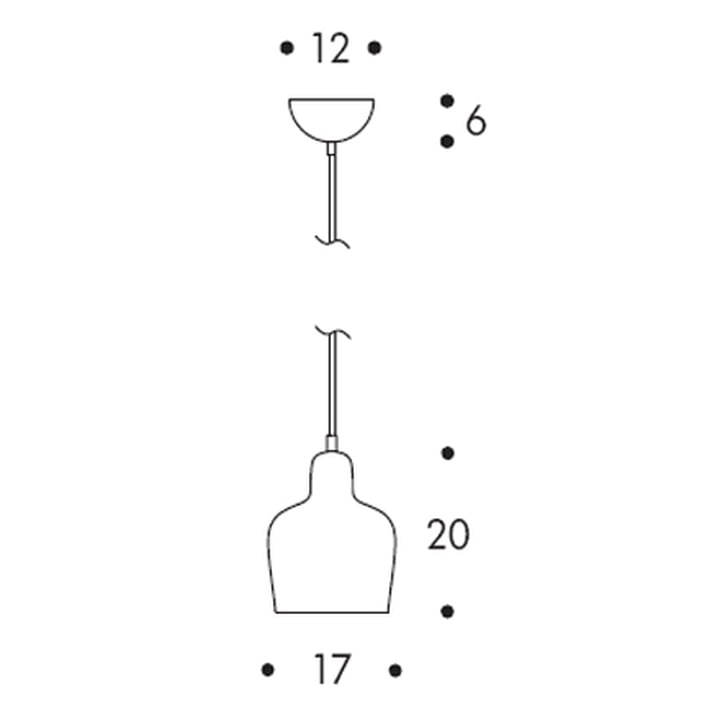 Die A 330S Golden Bell Pendelleuchte von Artek, Abmessungen