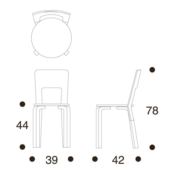 Artek 66 Stuhl von Artek in der Skizze